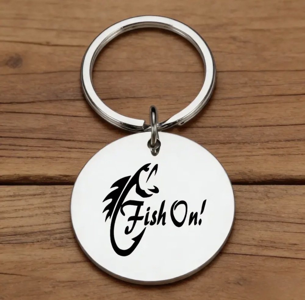 3/$25 Fish On! Stainless Steel Keychain NEW